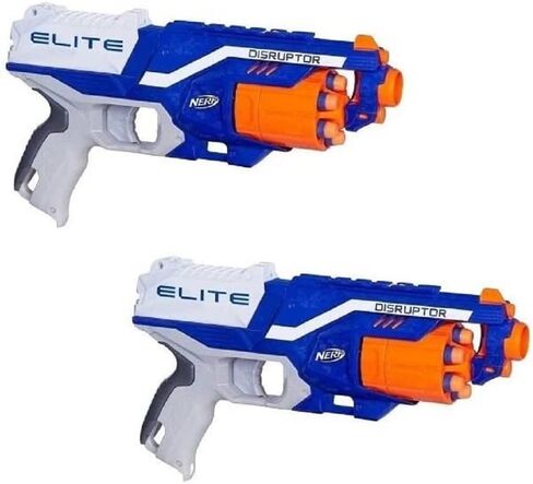 NERF N-Strike Elite Disruptor 6 Dart Rapid Fire NERF Gun Blaster Shoots 90 ft! (Twin Pack) in Saudi Arabia