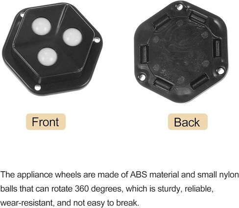 uxcell 8pcs Self Adhesive Mini Caster Wheels Universal Caster Wheel 360° Nylon Rotation Sticky Swivel Pulley for Kitchen Appliances Storage Boxes Coffee Makers, Black in Saudi Arabia