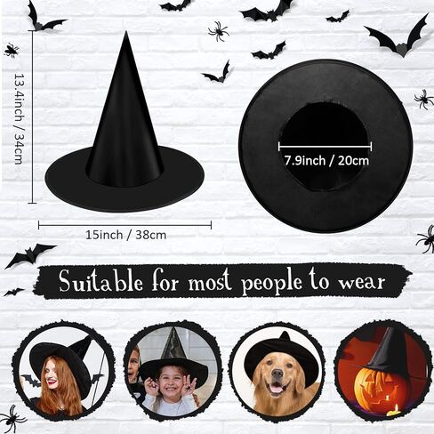 8 قطع من قبعات الساحرة للهالوين، قبعة الساحرة المعلقة، اكسسوارات تنكرية لحفلات الهالوين الداخلية والحفلات التنكرية in Kuwait