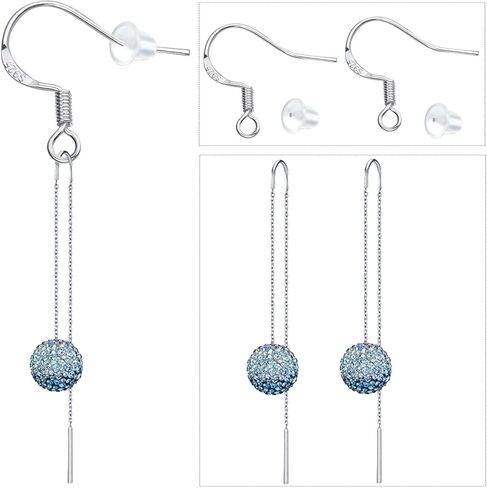 50pcs 925 Sterling Silver Earring Hooks Hypoallergenic Earwire Fish Hooks and 50pcs Silicone Clear Earring Safety Backs for DIY Earring Jewelry Making Supplies in Kuwait