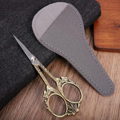 هيتوبتي مقص تطريز كلاسيكي - مقص مدبب حاد ومستقيم 4.7 انش، قصاصة كلاسيكية صغيرة مع غمد للحرف اليدوية والفنون والتطريز والخياطة والديكوباج والغزل والنسيج والخيوط in Kuwait