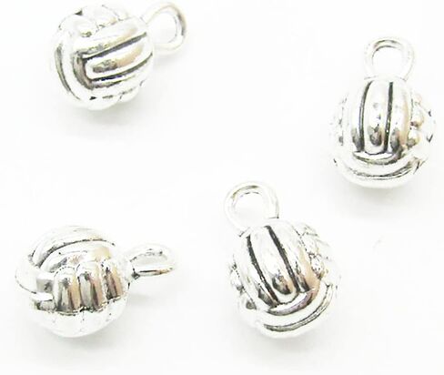 20 قطعة من دلايات كرة الطائرة الفضية العتيقة لصناعة المجوهرات والاساور والقلائد والحلقان والمعدن، بدون احجار كريمة in Kuwait