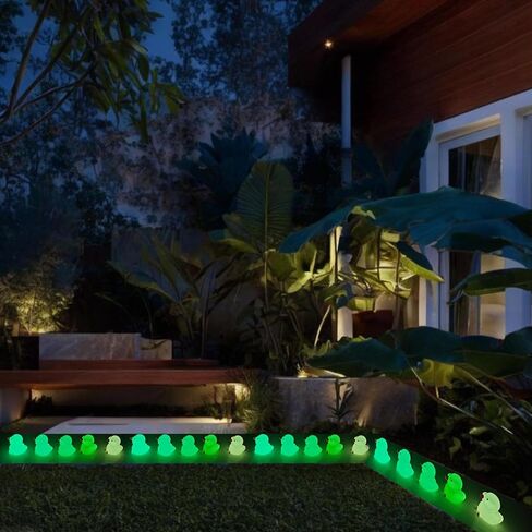 210 Mini Luminous Ducks Resin Miniature Dollhouse Ornament Garden Tiny Figures Landscape Decoration Aquarium DIY Dark Glow Duck Crafts Party Accessories Pack in Kuwait