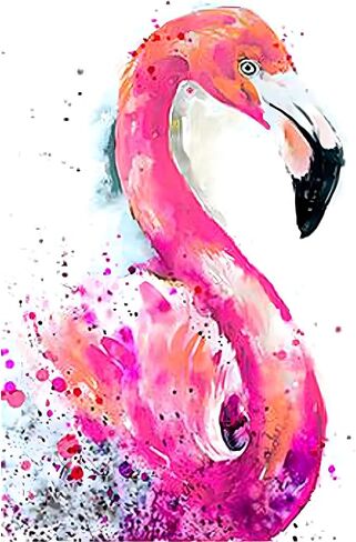 MXJSUA DIY 5D Diamond Painting Flamingo by Number Kits for Adults, Flamingo Diamond Painting Kits Round Drill Diamond Art Kits Picture Arts Craft for Home Wall Art Decor 12x16 inch in Saudi Arabia