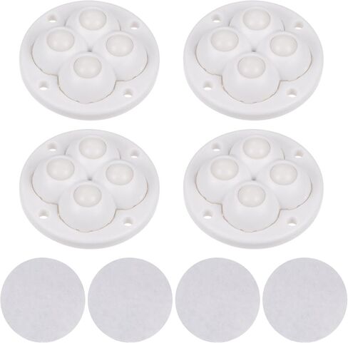 uxcell 4pcs Self Adhesive Mini Caster Wheels Universal Wheel 360° Rotation Nylon Sticky Swivel Pulley for Kitchen Small Appliances Storage Boxes Coffee Makers, White in Saudi Arabia