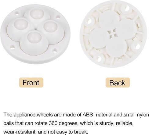 uxcell 4pcs Self Adhesive Mini Caster Wheels Universal Wheel 360° Rotation Nylon Sticky Swivel Pulley for Kitchen Small Appliances Storage Boxes Coffee Makers, White in Saudi Arabia