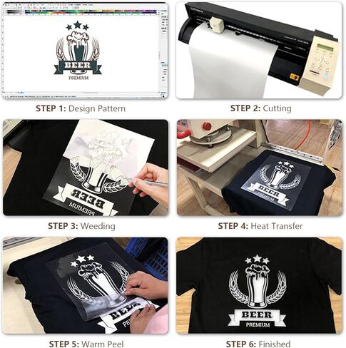 نفخة مكواة الفينيل المنقولة بالحرارة على لفة الفينيل HTV لآلة القطع، الضغط الحراري - سهلة القطع لفة الفينيل بالتسامي الحراري (8 ورق، 10 بوصة × 12 بوصة) in Kuwait