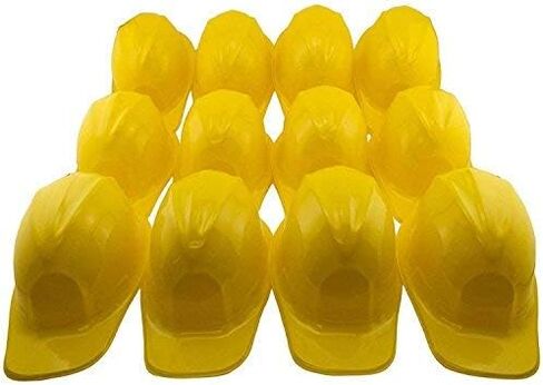 Ifavor123 Pack of 12 Birthday Party Dress Up Yellow Soft Plastic Construction Novelty Hats in Kuwait