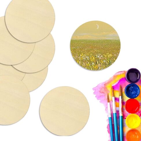 اف اس دبليو سي سي كيه دوائر خشبية غير مكتملة مقاس 3 انش من 85 قطعة، قرص دائري بسمك 0.1 انش، دوائر خشبية دائرية فارغة للحرف اليدوية والرسم وقواعد الاكواب وديكور المنزل والتلطيخ in Kuwait