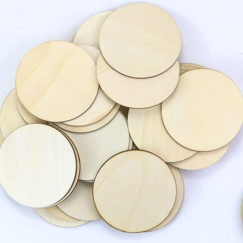 اف اس دبليو سي سي كيه دوائر خشبية غير مكتملة مقاس 3 انش من 85 قطعة، قرص دائري بسمك 0.1 انش، دوائر خشبية دائرية فارغة للحرف اليدوية والرسم وقواعد الاكواب وديكور المنزل والتلطيخ in Kuwait