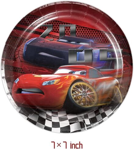 ZEDARO 40Pcs Mcqueen Party Decoration include 20 plates, 20 napkins for the Mcqueen Birthday party Supplies in Kuwait