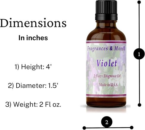 زيت عطري بنفسجي، رائحة لصنع الصابون وصنع الشموع، يستخدم مع موزعات، زجاجة كهرمانية بسعة 2 اونصة مع قطارة اوروبية لسهولة التوزيع، زيت عطري. in Kuwait