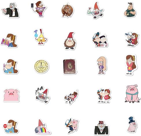 ملصقات Gravity Falls 50 قطعة مناسبة لأجهزة الكمبيوتر المحمولة، والدراجات النارية، والسيارات، والهواتف، والبيانو، والجيتار، وألواح التزلج، والخوذ، والأكواب، والدراجات، وأجهزة الكمبيوتر المحمولة، وملصقات الأطفال والمراهقين والبالغين العصرية. in Kuwait