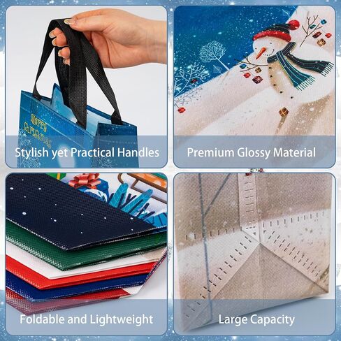 25 Pack Large Gift Bags for Present Birthday Party Wedding Reusable Gift Bag Silver Giant Gift Bags Cloth Non-woven Fabric Gift Bags (Gold) in Kuwait