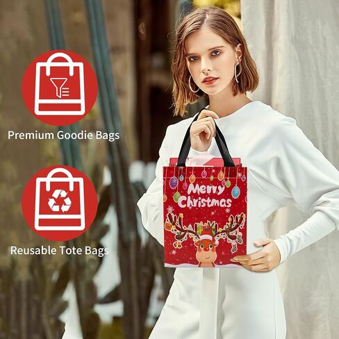 25 Pack Large Gift Bags for Present Birthday Party Wedding Reusable Gift Bag Silver Giant Gift Bags Cloth Non-woven Fabric Gift Bags (Gold) in Kuwait