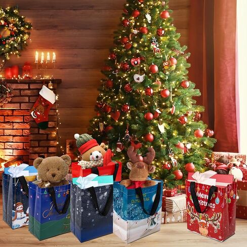 25 Pack Large Gift Bags for Present Birthday Party Wedding Reusable Gift Bag Silver Giant Gift Bags Cloth Non-woven Fabric Gift Bags (Gold) in Kuwait