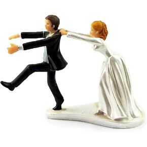 SCHOLMART Wedding Cake Toppers Chasing Groom, Decorative Figurines Cake Topper, Wedding Party Decorations (Chasing Groom) in Kuwait