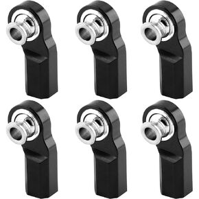 6Pcs Vgoohobby Metal M3 Tie Rod End Bend Ball Head Holder Link Compatible with Axial SCX10 Traxxas TRX4 Tamiya CC01 Axial SCX10 1/10 RC Car (Black)