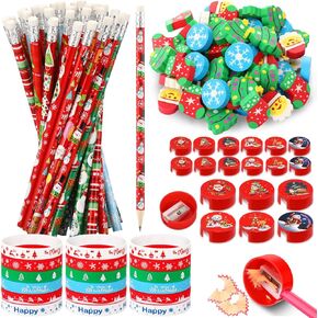 PerKoop 240 Pcs Welcome Back to School Stationery Include Welcome Back To School Pencils Mini Apple Erasers Silicone Bracelet Pencil Sharpeners for Kids Classroom Reward Prizes School Supplies
