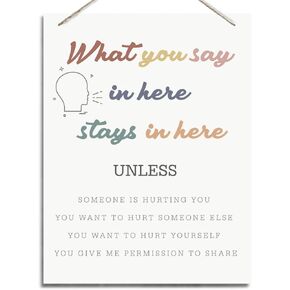 Therapy Decor, Therapy Office Decor, Confidentiality Decor for Counseling Room, Psychologist Office Decor, School Counselor Office Decor, Mental Health Wall Art, What You Say In Here Stays In Here in Saudi Arabia