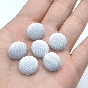 50pcs Beige Fabric Cloth Covered Round Buttons with Metal Shank Buttons for Sewing DIY Crafts Handmade Making Supplies 10mm