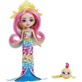 Enchantimals Radia Rainbow Fish Doll (6-in) & Flo Animal Friend Figure from Ocean Kingdom Collection, Small Doll with Removable Skirt and Accessories, Great Gift for 3 to 8 Year Old Kids in Kuwait