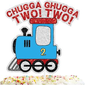 Blue Glitter Car Cake Topper Baby Shower Chugga Chugga Two Two Theme Decor Supplies Baby Shower Boys Girls Happy Birthday Party Decorations in Kuwait