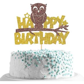 MonMon & Craft Elephant Happy Birthday Cake Topper/Baby Children 1st Birthday Zoo Cake Decor/Baby Shower/Cute Elephant Wild Animal Theme Birthday Party Decorations - Gold Glitter (Elephant) in Kuwait