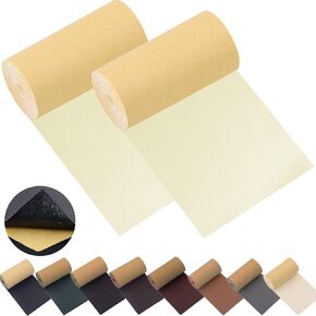 Leather Repair Patch Tape for Couches 2packs kit 3X55inch Self-Adhesive refinisher cuttable for Furniture Sofa Vinyl Car Seats Couch Chairs Shoes First Aid Patch Fix(crazy horse dark Brown, 3X55 inch)