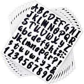 10 Sheets Vinyl Letters Stickers Mailbox Numbers Self-Adhesive Letter for Mailbox Address Number Home Business Kitchen Containers, Cup, Jar (1 Inch, Black)
