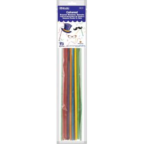BAZIC Wooden Dowel Rods Wood Sticks, 3/16" x 12" Round Colored Hardwood Stick, Unfinished Wood for Crafts Lollipops Cake Support (15/Pack), 1-Pack in Saudi Arabia