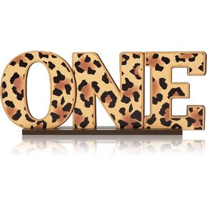 قطعة مركزية للطاولة الخشبية بنمط ليوبارد وايلد ون للاطفال الاولاد والبنات من جي 1 نجتار، لافتة على شكل حيوان سفاري على شكل فهد واحد لتزيين الطاولة لحفلات اعياد الميلاد الاول، مستلزمات حفلات استقبال in Kuwait