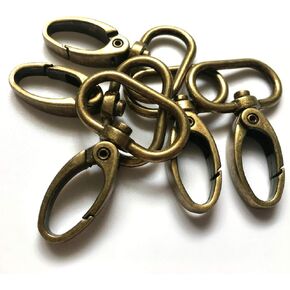 YIXI-SBest 15 Pcs 25mm Inside Diameter Oval Ring Lobster Clasp Claw Swivel for Strap Push Gate Lobster Clasps Hooks Swivel Snap Fashion Clips (1 inch, Antique Brass)