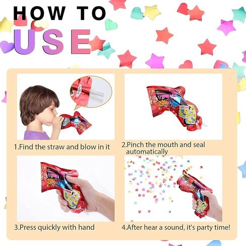 مسدس ألعاب نارية قابل للنفخ - 20 قطعة من مدافع القصاصات، احتفال بالألعاب النارية المحمولة، أنواع مختلفة من الألعاب النارية، الحفلات، الاحتفالات، عيد الميلاد، الاحتفال، مستلزمات الأحداث in Kuwait