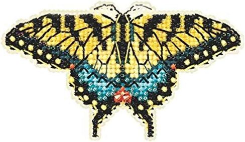Yellow Swallowtail Butterfly Beaded Counted Cross Stitch Kit Mill Hill 2015 Spring Bouquet MH185104 in Saudi Arabia