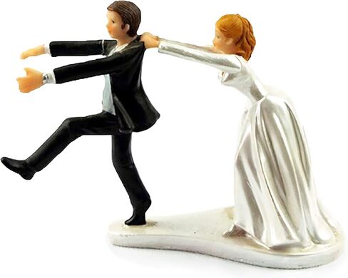 SCHOLMART Wedding Cake Toppers Chasing Groom, Decorative Figurines Cake Topper, Wedding Party Decorations (Chasing Groom) in Kuwait