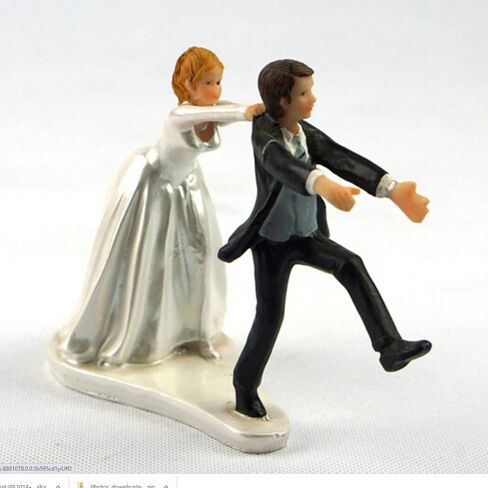 SCHOLMART Wedding Cake Toppers Chasing Groom, Decorative Figurines Cake Topper, Wedding Party Decorations (Chasing Groom) in Kuwait