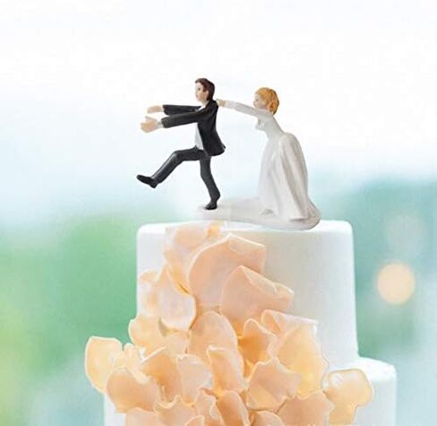 SCHOLMART Wedding Cake Toppers Chasing Groom, Decorative Figurines Cake Topper, Wedding Party Decorations (Chasing Groom) in Kuwait