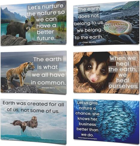 مجموعة من 6 ملصقات تعليمية بيئية للفصل الدراسي - ديكور للفصل الدراسي بالمدرسة الثانوية للعلوم البيئية - اقتباسات ملهمة وتحفيزية in Kuwait