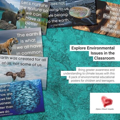 مجموعة من 6 ملصقات تعليمية بيئية للفصل الدراسي - ديكور للفصل الدراسي بالمدرسة الثانوية للعلوم البيئية - اقتباسات ملهمة وتحفيزية in Kuwait