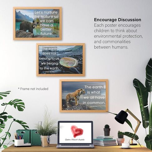 مجموعة من 6 ملصقات تعليمية بيئية للفصل الدراسي - ديكور للفصل الدراسي بالمدرسة الثانوية للعلوم البيئية - اقتباسات ملهمة وتحفيزية in Kuwait