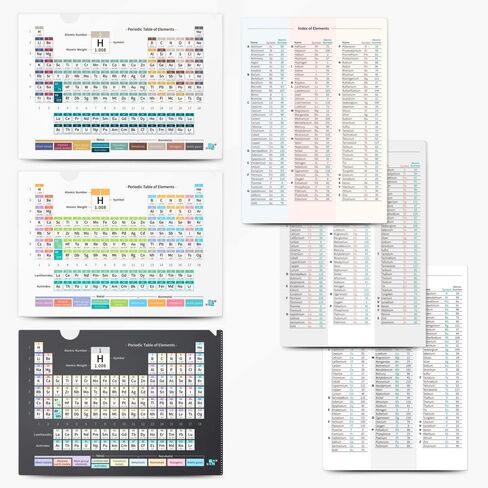 حافظة بلاستيكية لجدول العناصر الدوري 2019 من LiFe Chem ، مزدوجة الجوانب و3 تصميم، مجلدات مدرسية مع جيوب، للاستخدام المكتبي والفصول المدرسية، A4 (مجموعة من 6) in Kuwait
