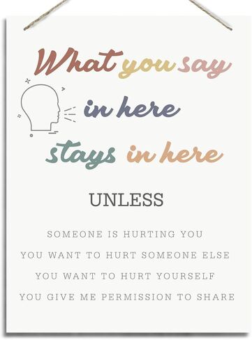 Therapy Decor, Therapy Office Decor, Confidentiality Decor for Counseling Room, Psychologist Office Decor, School Counselor Office Decor, Mental Health Wall Art, What You Say In Here Stays In Here in Saudi Arabia