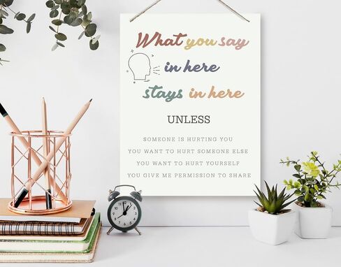 Therapy Decor, Therapy Office Decor, Confidentiality Decor for Counseling Room, Psychologist Office Decor, School Counselor Office Decor, Mental Health Wall Art, What You Say In Here Stays In Here in Saudi Arabia