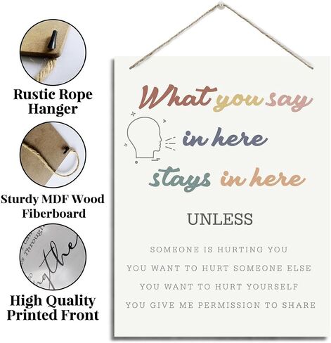 Therapy Decor, Therapy Office Decor, Confidentiality Decor for Counseling Room, Psychologist Office Decor, School Counselor Office Decor, Mental Health Wall Art, What You Say In Here Stays In Here in Saudi Arabia