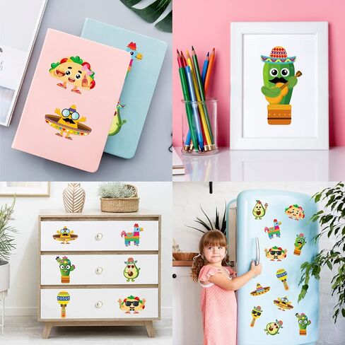 Haooryx 36Pcs Make Your Own Fiesta Stickers Sheet, Make a Face Stickers Game Mexican Fiesta Cinco De Mayo Taco Sticker Mix and Match Cactus Sticker for Kids Birthday Party Favor Gift Art Craft Rewards in Kuwait
