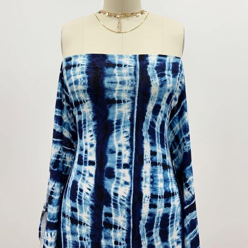 Texco Inc Rayon Jersey Knit 4 Way Stretch/Tie Dye Ombre Pattern/Design DIY Projects/Printed Fabric, Black Grey Blush 3 Yards in Kuwait