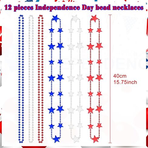 36 قطعة من عصابات الرأس في الرابع من يوليو، مجموعة من عصابة الرأس الوطنية مع نظارات العلم الأمريكي، قلادات على شكل نجمة، إكسسوارات الحفلات العسكرية، عصابة رأس أمريكية، إكسسوارات تحت عنوان أمريكا لحفلة يوم الاستقلال in Kuwait