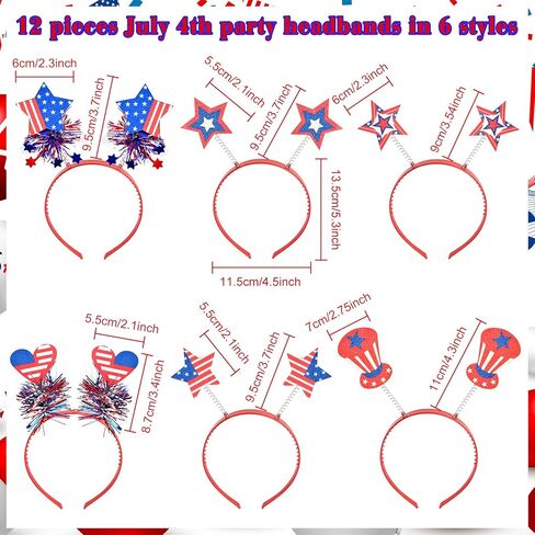 36 قطعة من عصابات الرأس في الرابع من يوليو، مجموعة من عصابة الرأس الوطنية مع نظارات العلم الأمريكي، قلادات على شكل نجمة، إكسسوارات الحفلات العسكرية، عصابة رأس أمريكية، إكسسوارات تحت عنوان أمريكا لحفلة يوم الاستقلال in Kuwait