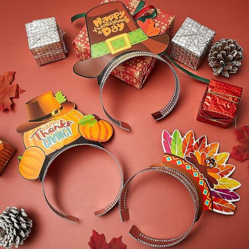 12 Pieces Thanksgiving Turkey Headbands for Thanksgiving Theme Party Birthday Party Decoration in Kuwait